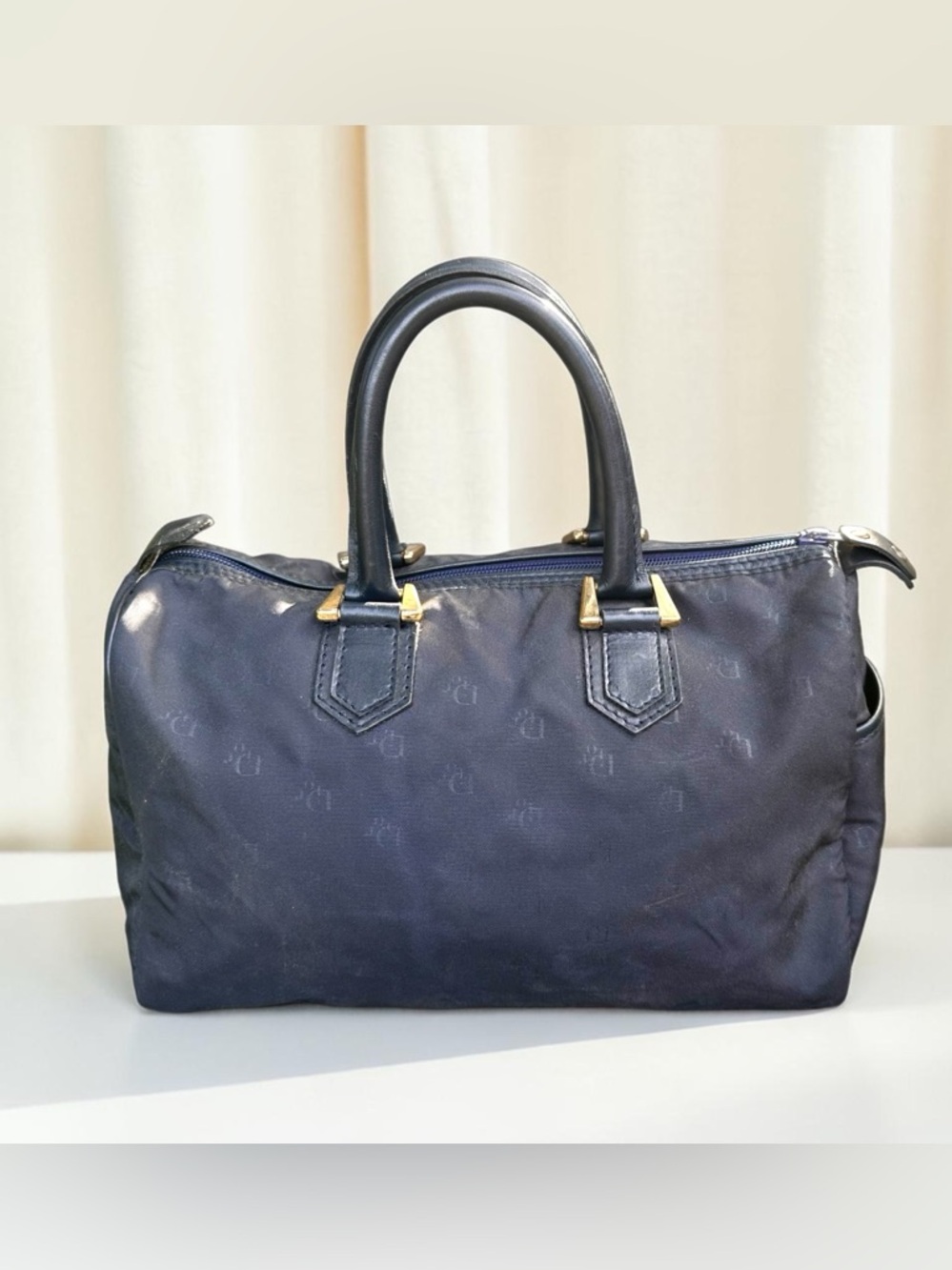💙Vintage 1980s Dior Navy Nylon Boston Bag